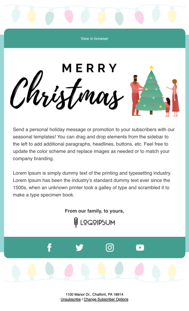 Traditional Merry Christmas email template