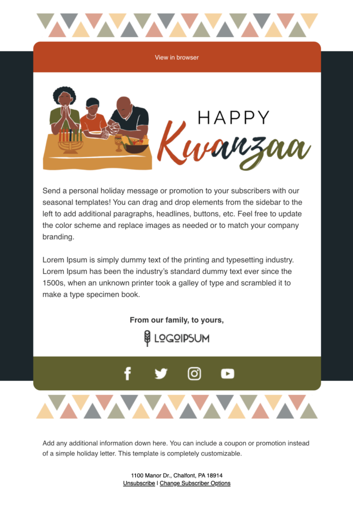 Happy Kwanzaa email template