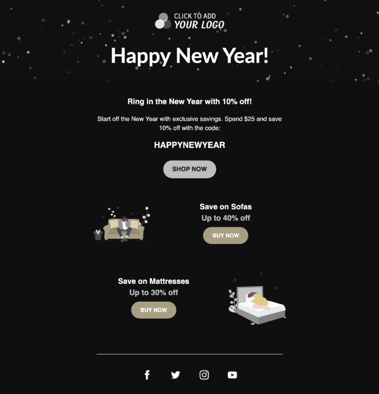 Ring in the New Year with Free, Animated Email Templates