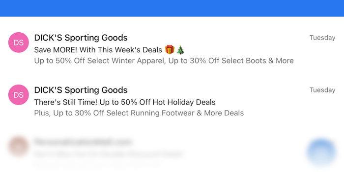 Example subject line example subtly using all caps for a call out