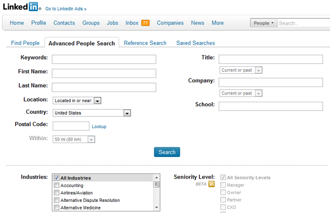 advanced and alternative search engines linkedin people search 