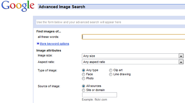 advanced and alternative search engines google image search 