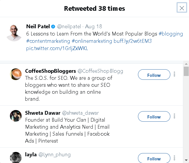Neil Patel twitter how to buy twitter followers 